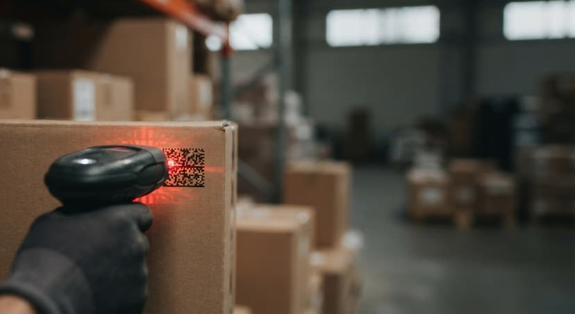 Close detail from the work 2d barcode readers supports