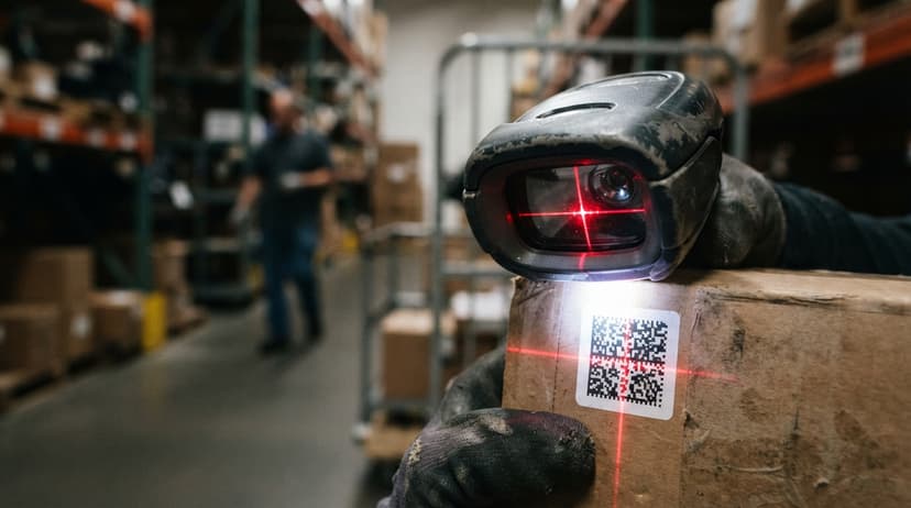 Close detail from the work 2d imaging barcode scanners supports