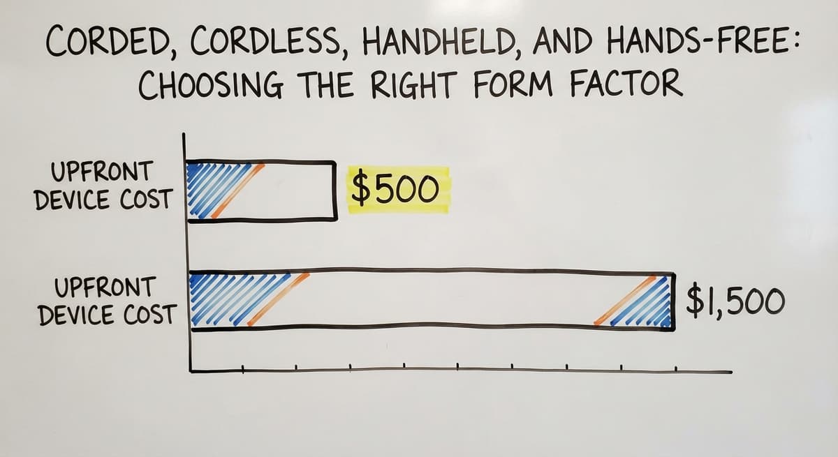 Corded, Cordless, Handheld, and Hands-Free: Choosing the Right Form Factor, in figures
