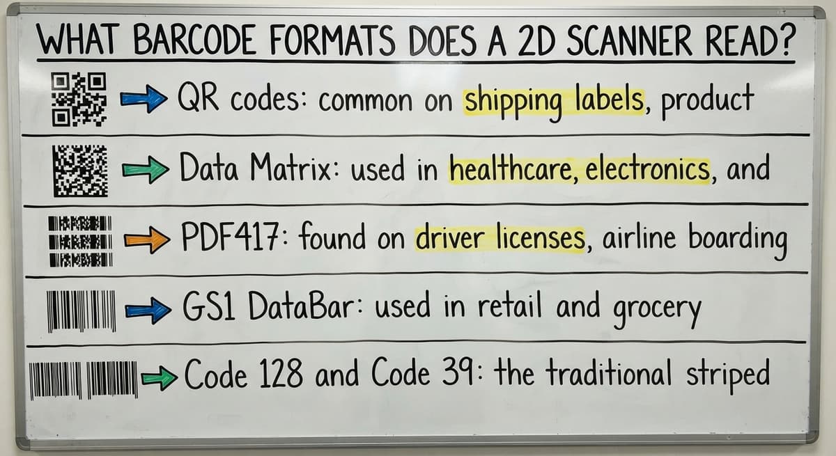 What Barcode Formats Does a 2D Scanner Read?, drawn out