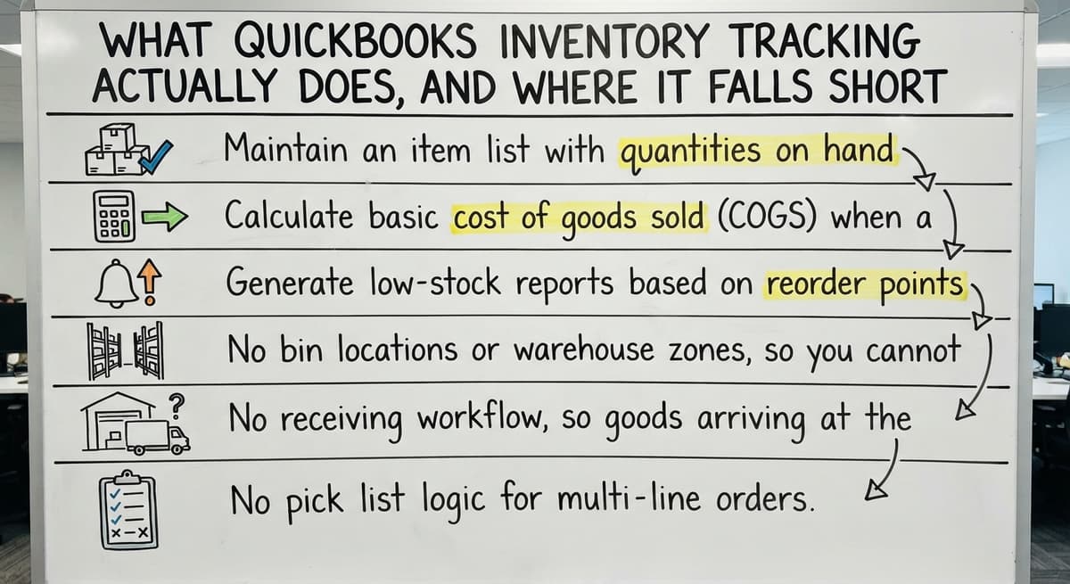 What QuickBooks Inventory Tracking Actually Does, and Where It Falls Short, drawn out
