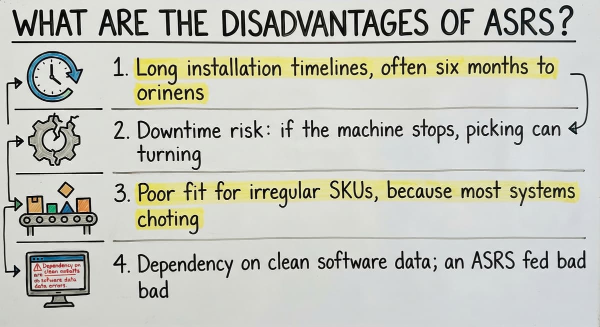 What Are the Disadvantages of ASRS?, drawn out
