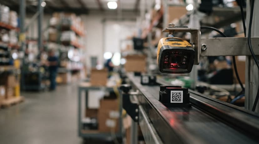 Close detail from the work automated inventory management system supports