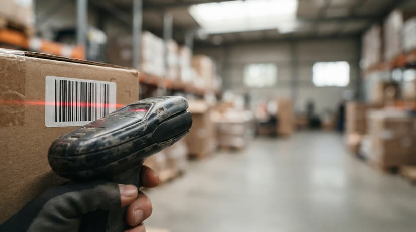 Close detail from the work barcode abbreviation supports