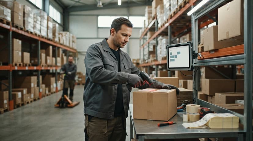 The team who would use barcode scan machine, mid-task