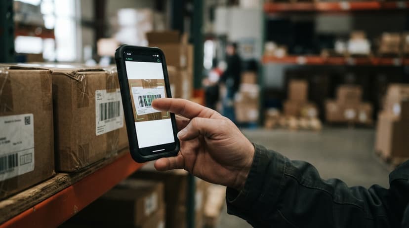 Close detail from the work barcode scanner app ios supports