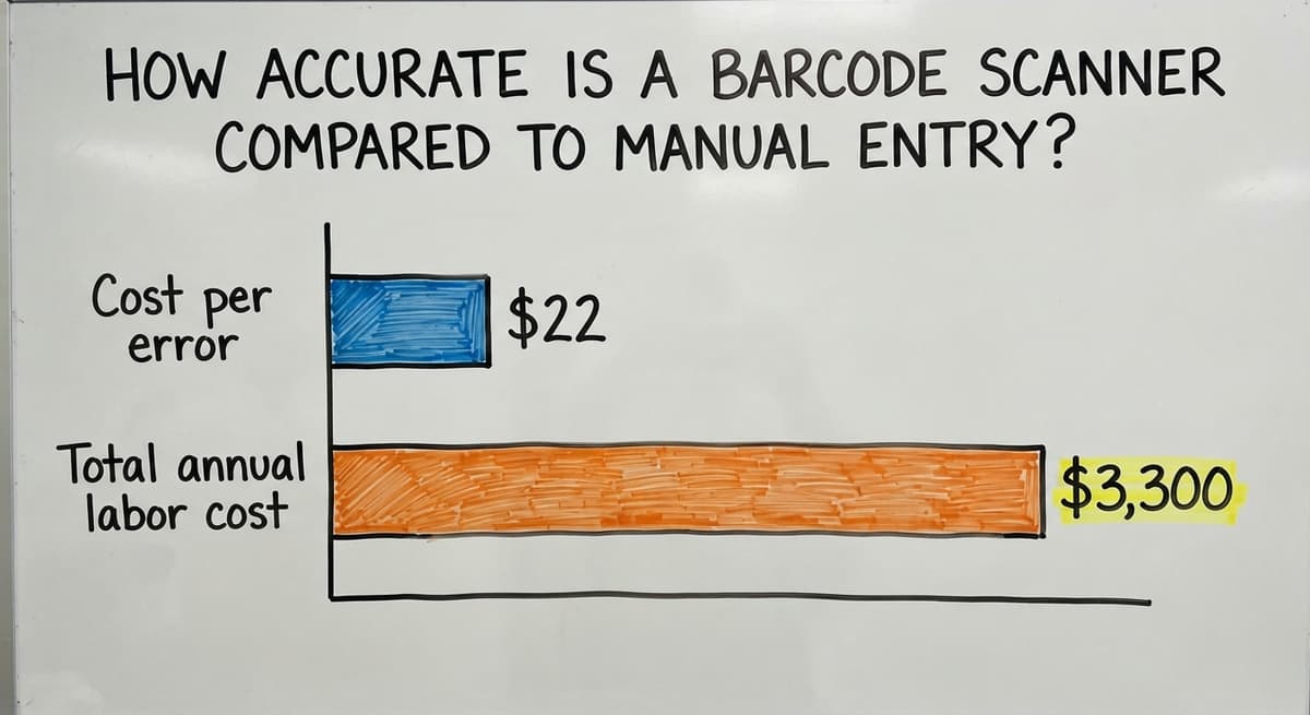How Accurate Is a Barcode Scanner Compared to Manual Entry?, in figures