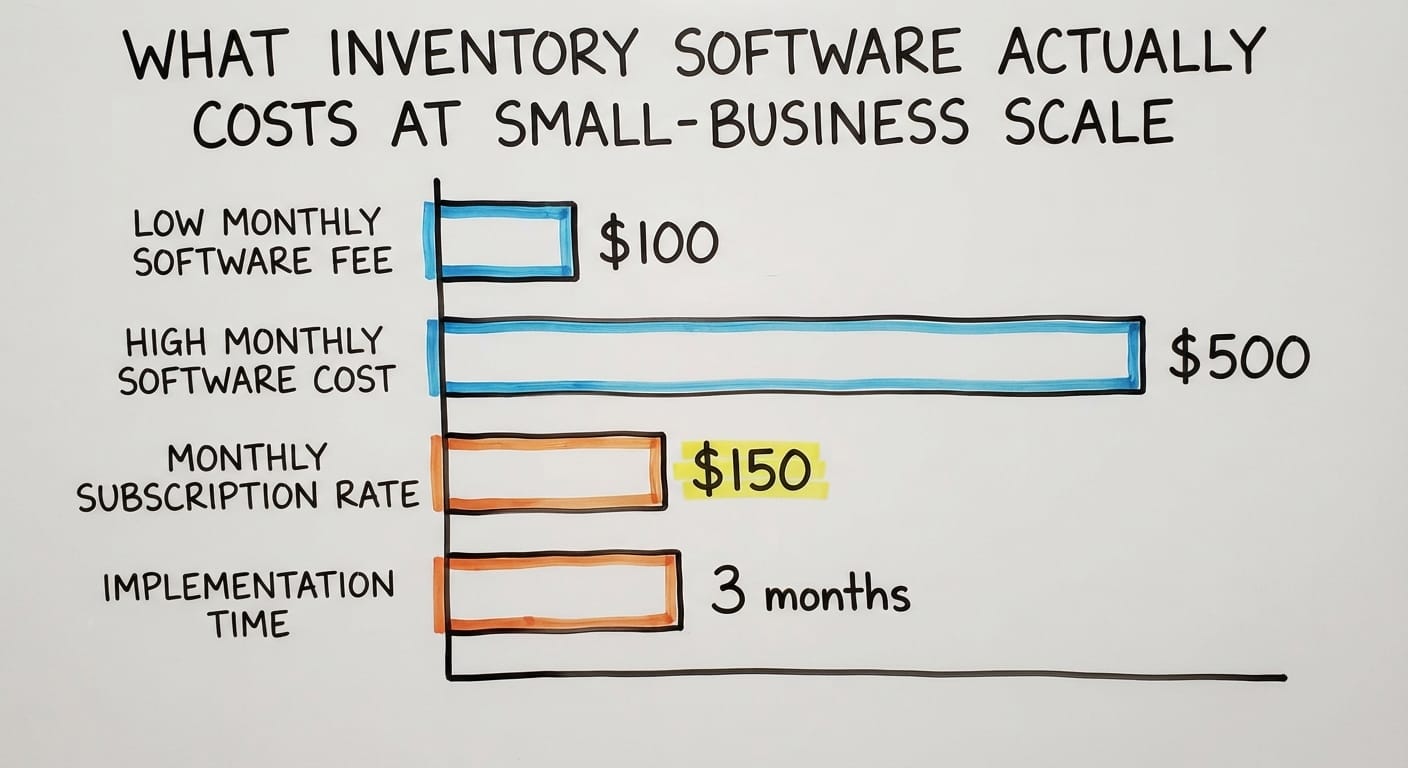 What Inventory Software Actually Costs at Small-Business Scale, in figures