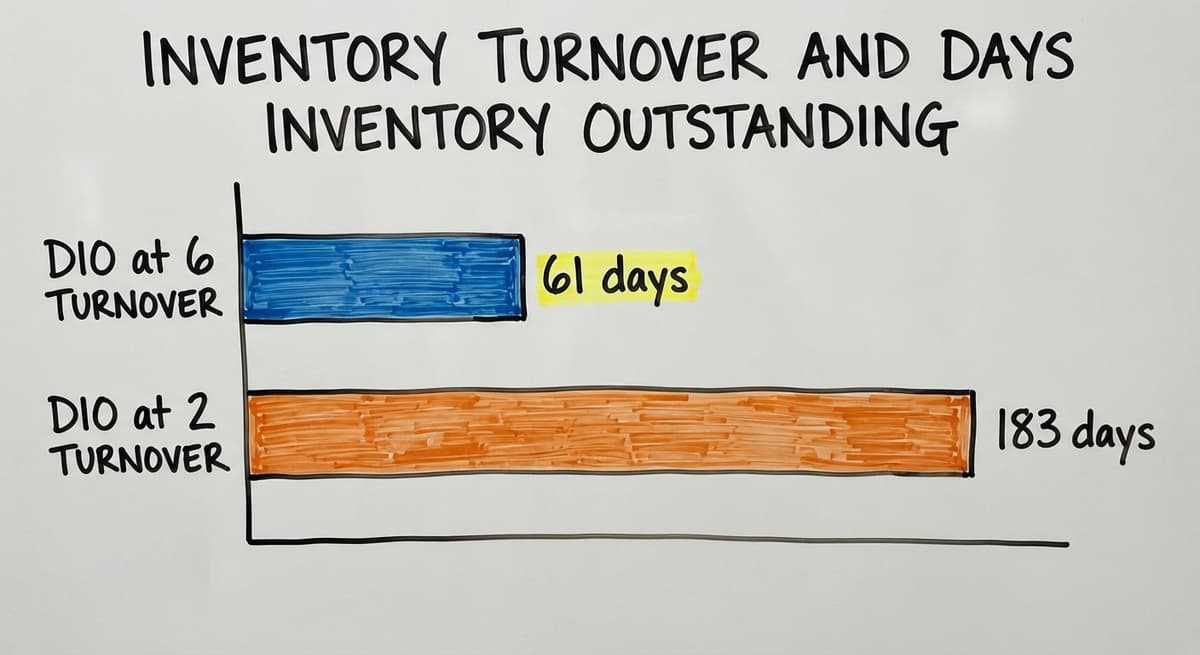 Inventory Turnover and Days Inventory Outstanding, in figures