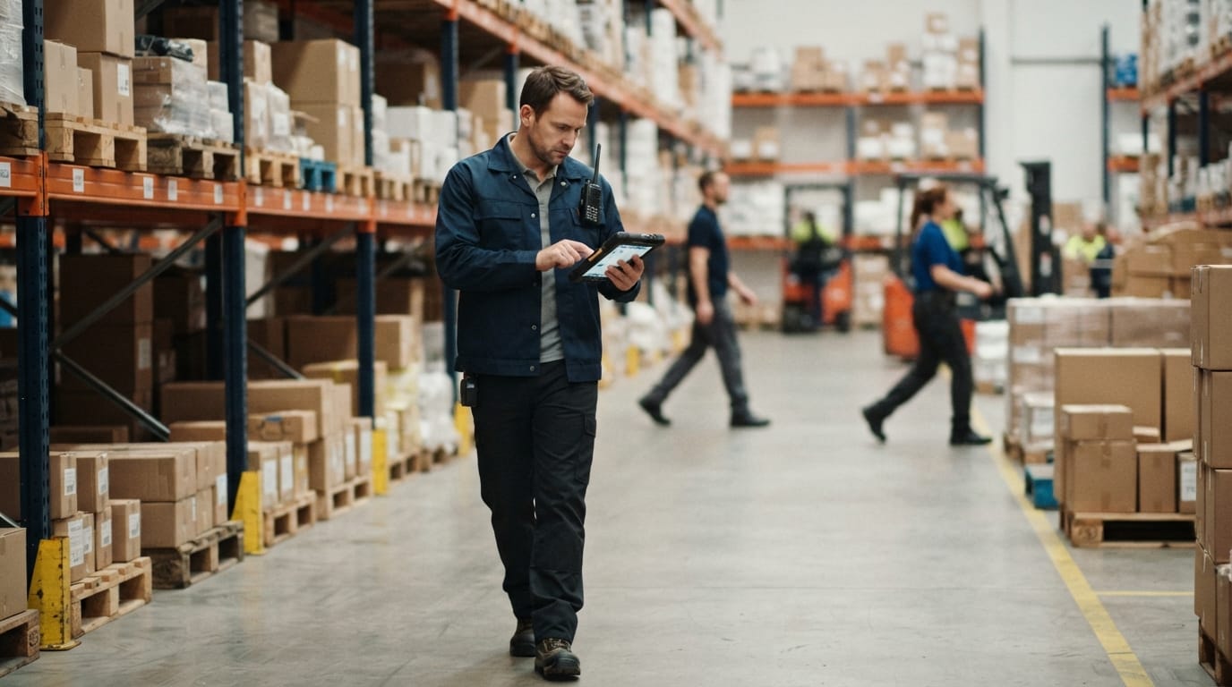 The team who would use definition of warehouse management system, mid-task