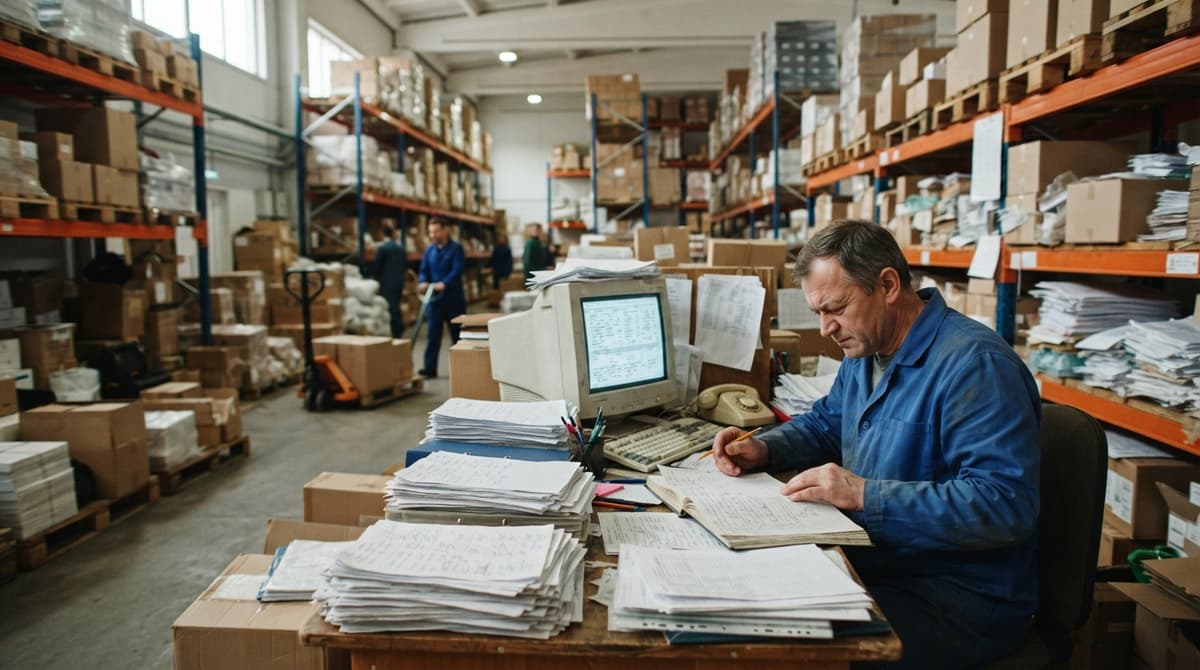 The manual process definition of warehouse management system replaces