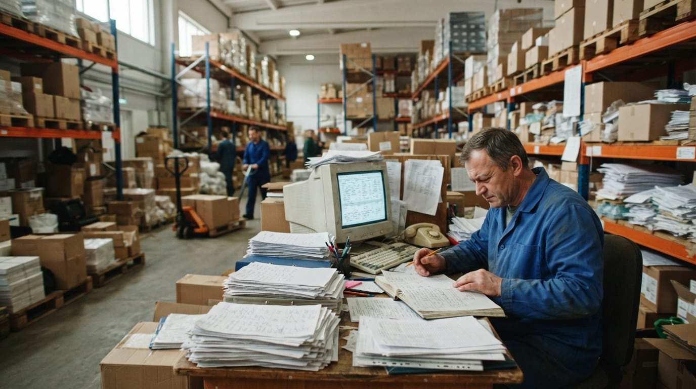 The manual process definition of warehouse management system replaces