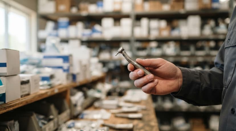 Close detail from the work dental inventory management supports
