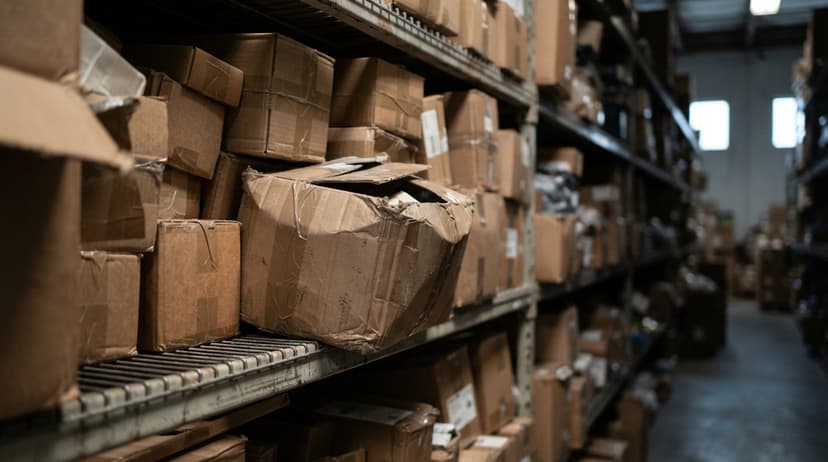 Close detail from the work excess inventory supports