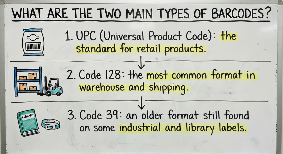 What Are the Two Main Types of Barcodes?, drawn out