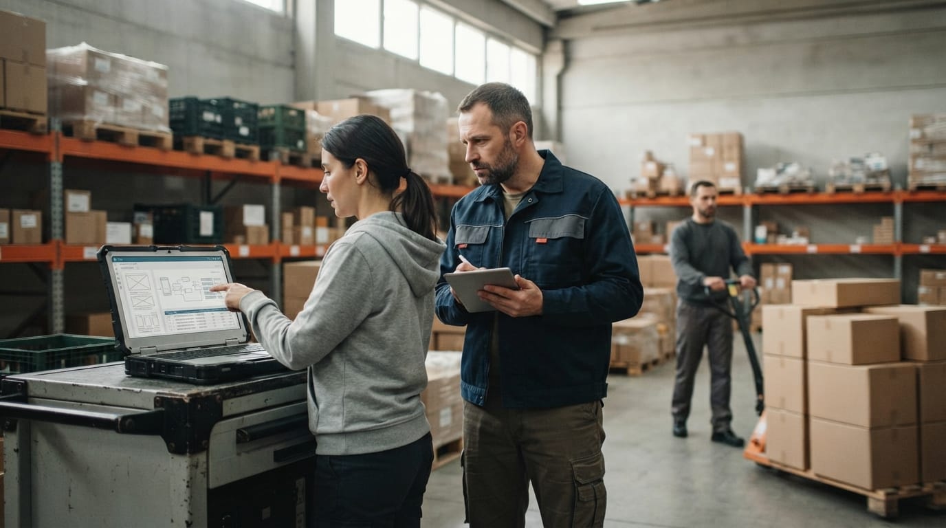 The team who would use how to build a warehouse management system, mid-task
