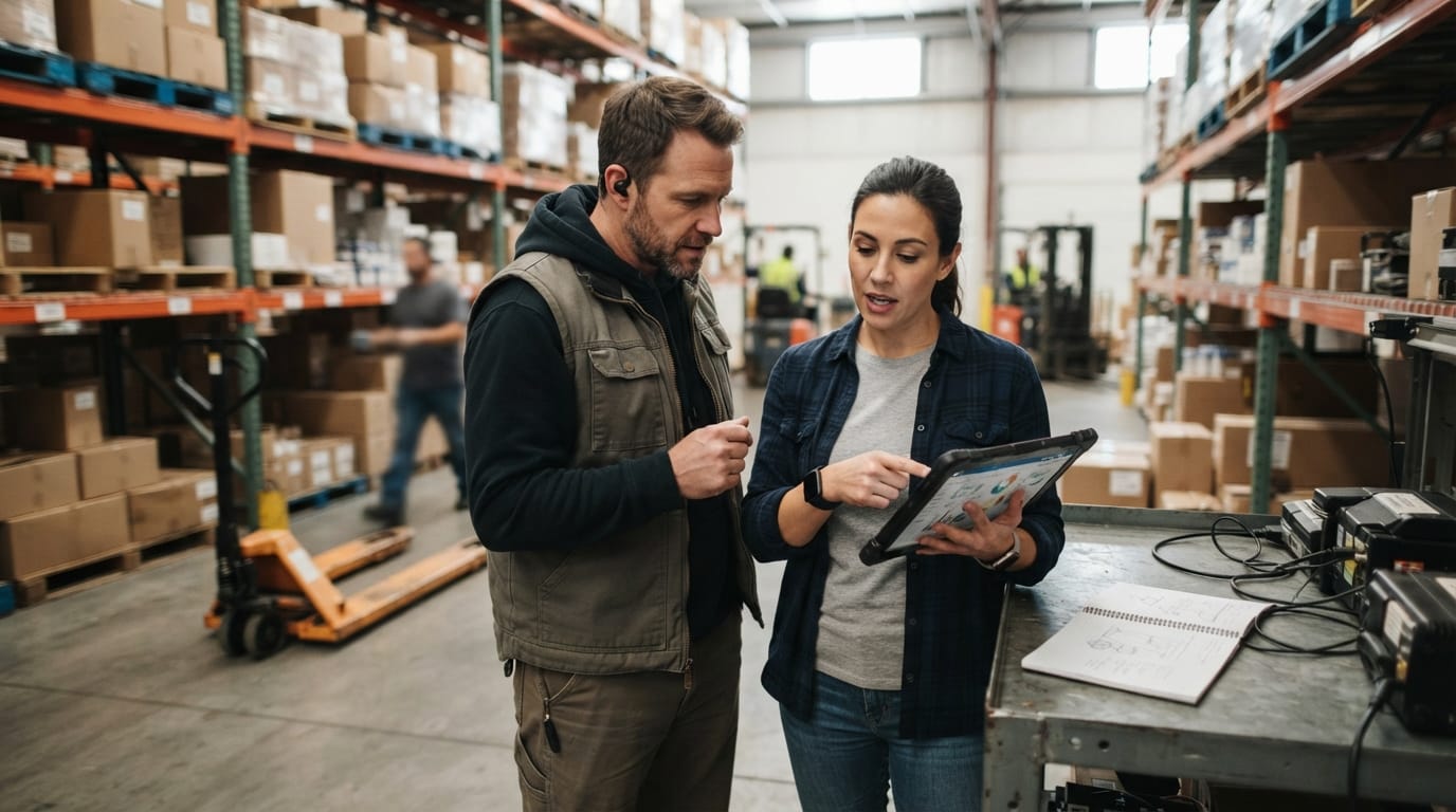 The team who would use how to create a warehouse management system, mid-task
