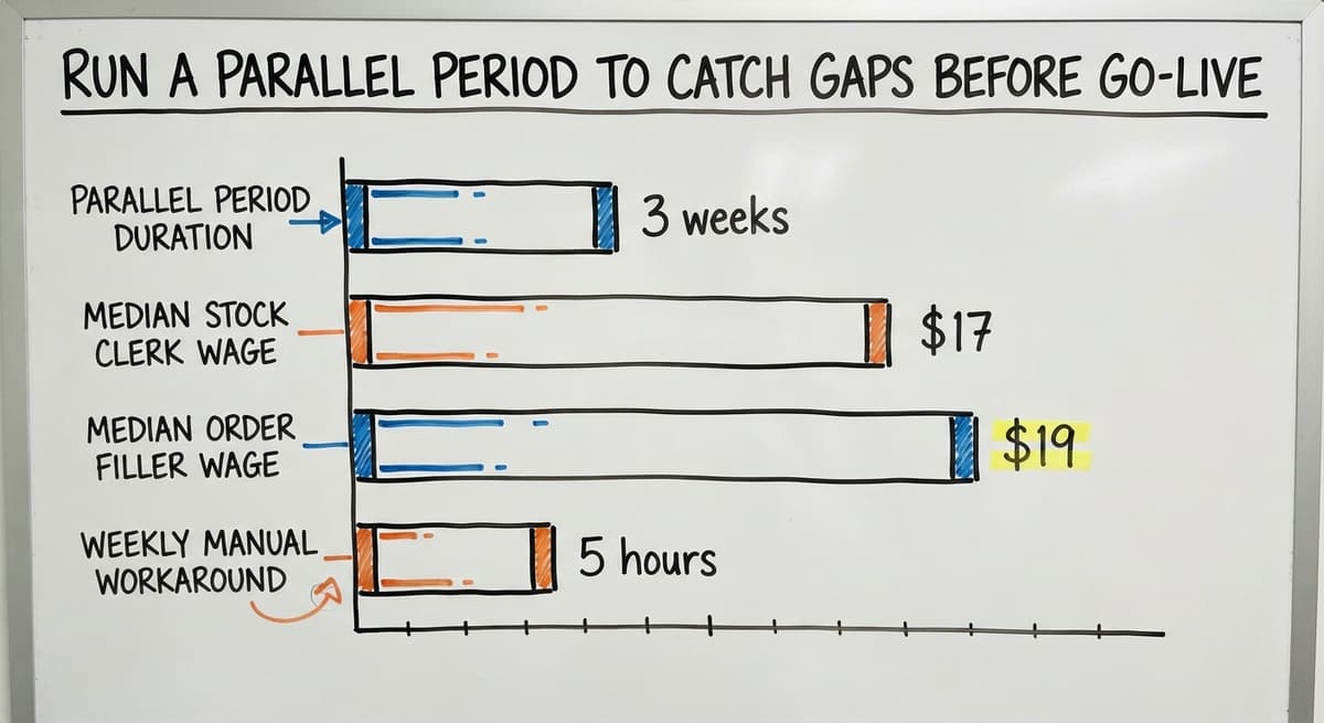 Run a Parallel Period to Catch Gaps Before Go-Live, in figures