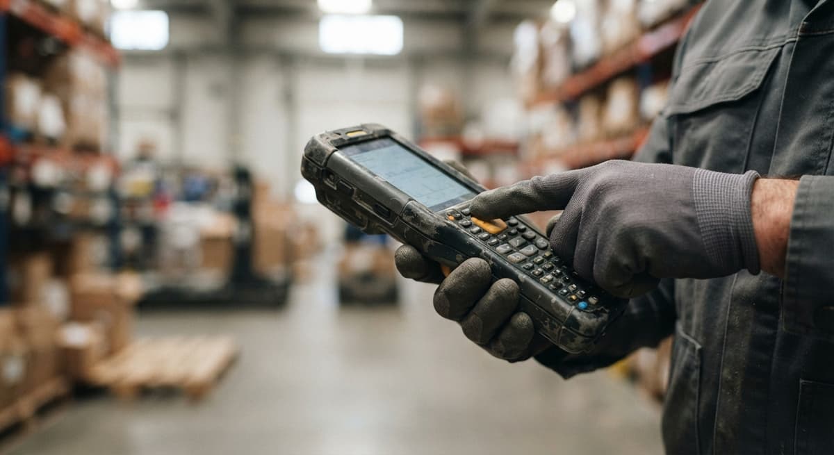 Close detail from the work how to improve inventory management supports