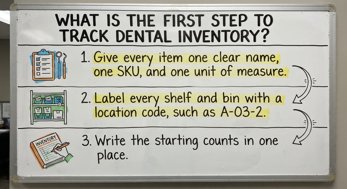 What Is the First Step to Track Dental Inventory?, drawn out