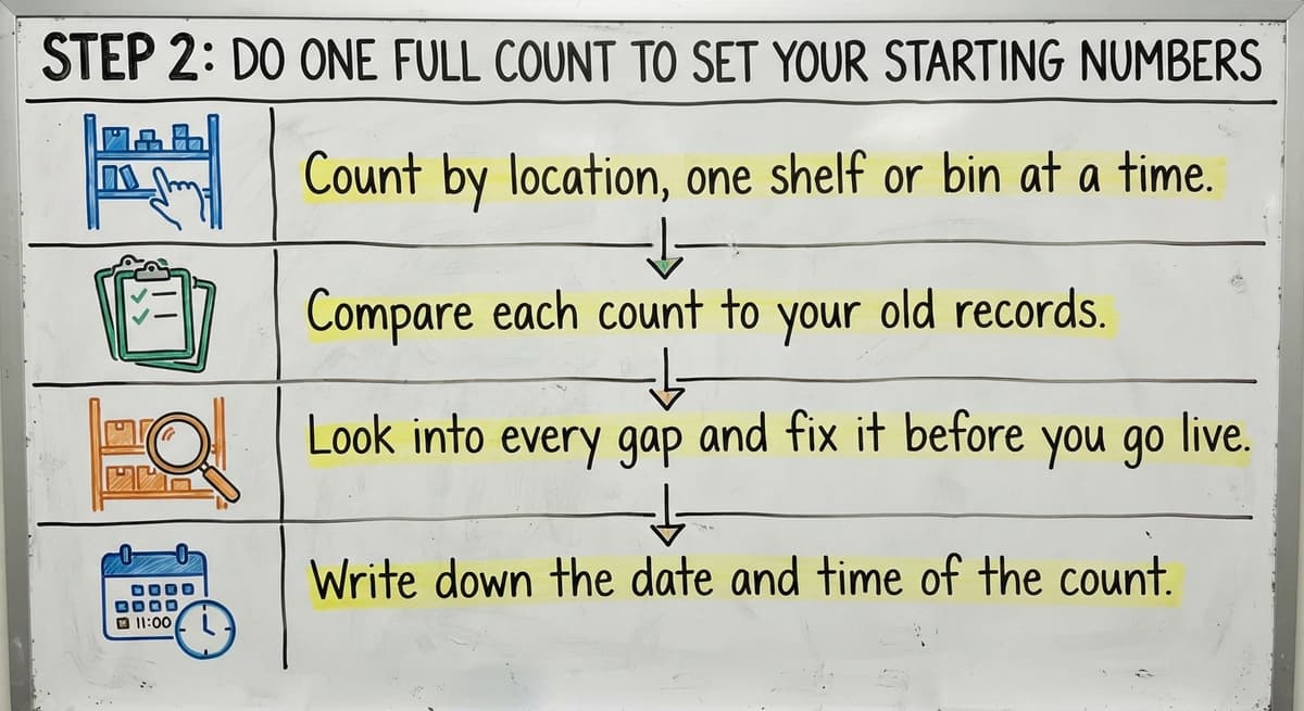 Step 2: Do One Full Count to Set Your Starting Numbers, drawn out