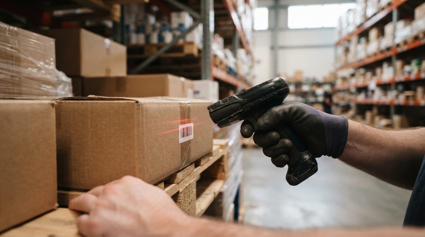Close detail from the work how to keep track of inventory in warehouse supports