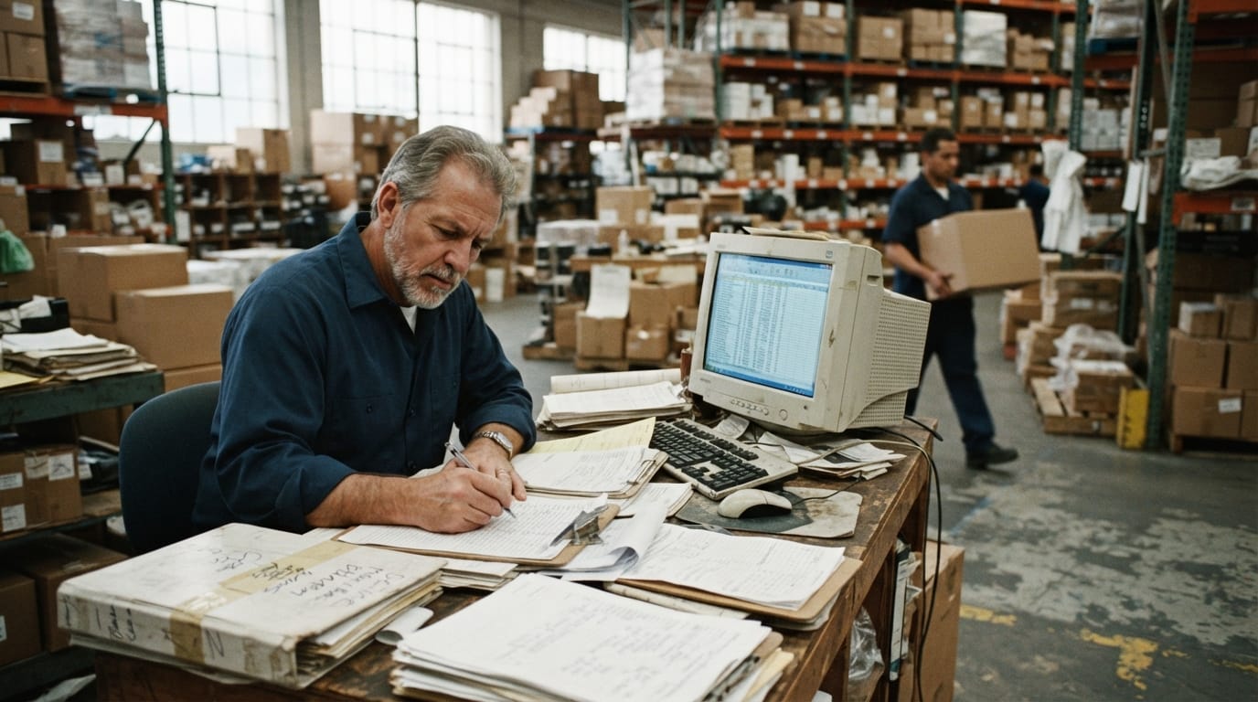 The manual process how to keep track of inventory in warehouse replaces