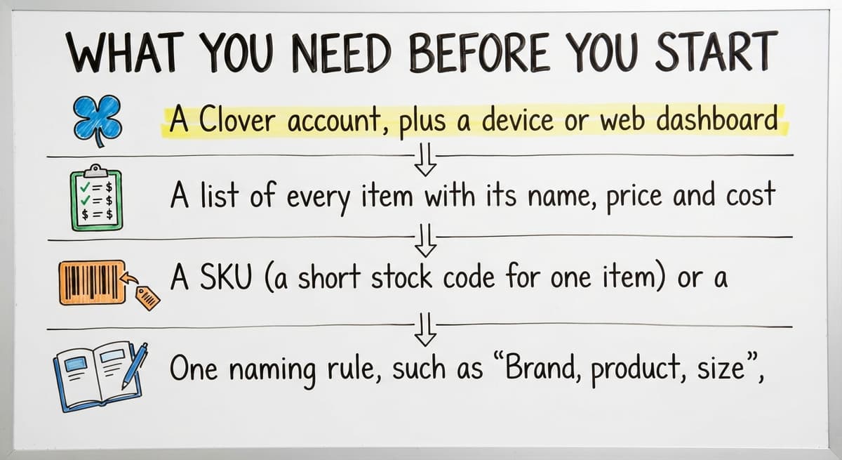 What You Need Before You Start, drawn out