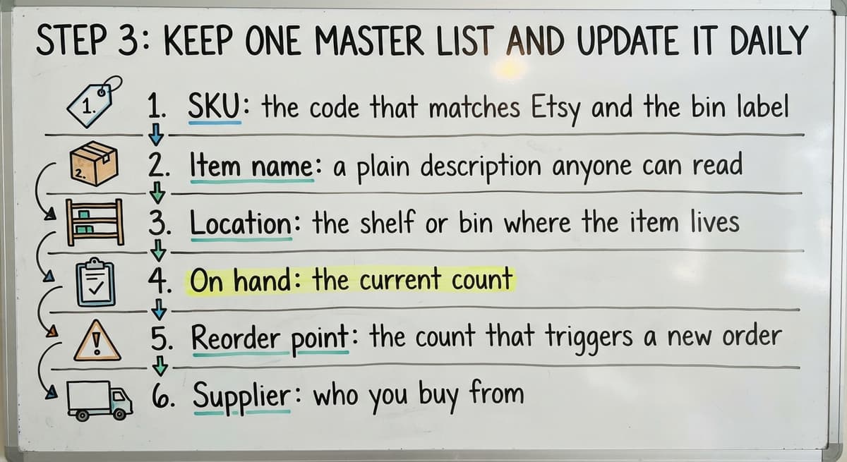 Step 3: Keep One Master List and Update It Daily, drawn out