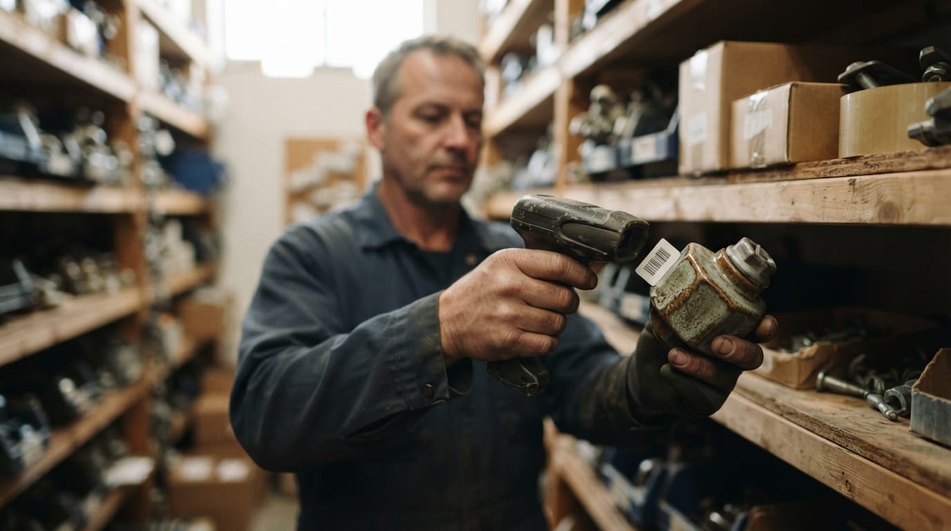 Close detail from the work how to keep track of inventory small business supports