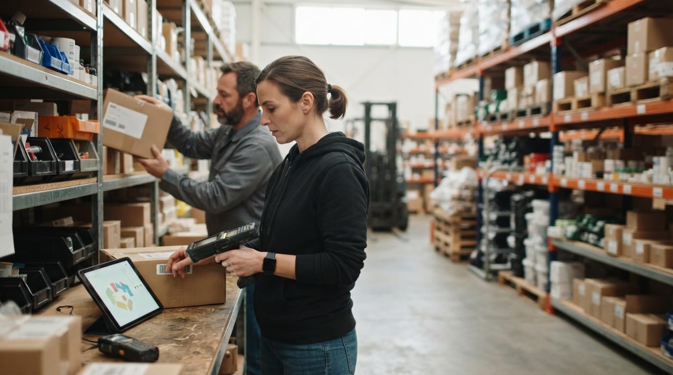 The team who would use how to keep track of inventory small business, mid-task