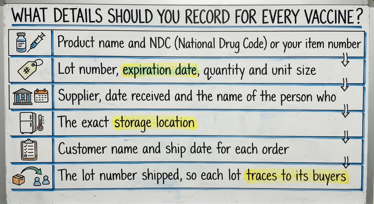 What Details Should You Record for Every Vaccine?, drawn out