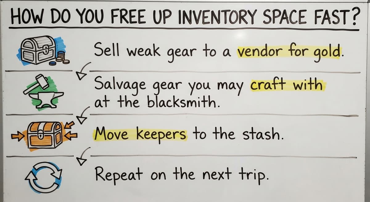 How Do You Free Up Inventory Space Fast?, drawn out