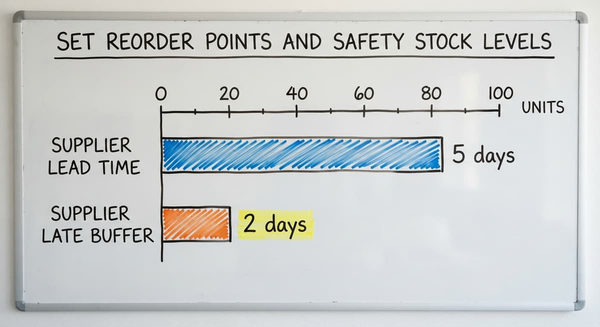 Set Reorder Points and Safety Stock Levels, in figures