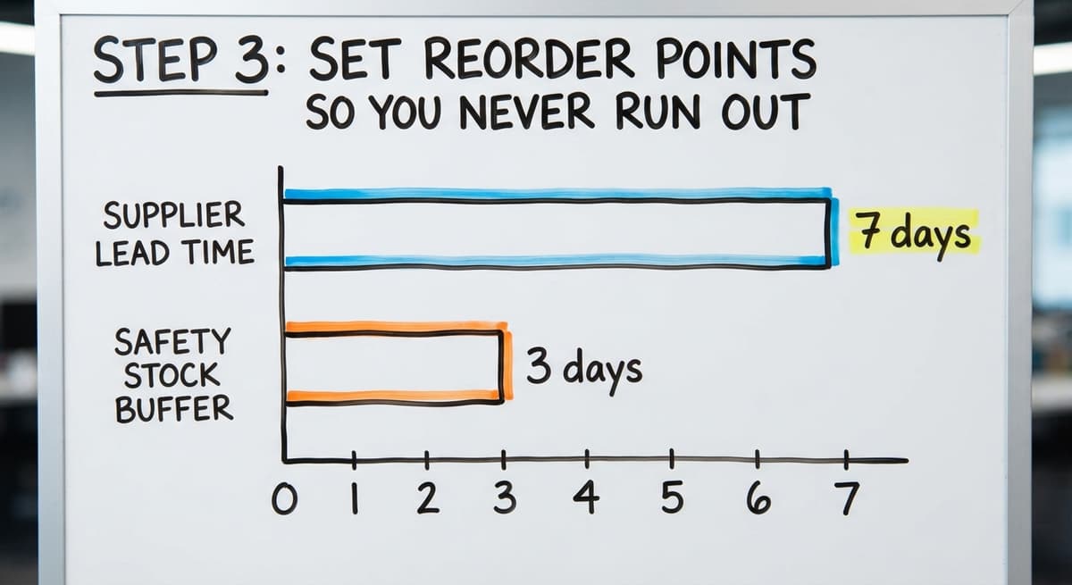 Step 3: Set Reorder Points So You Never Run Out, in figures