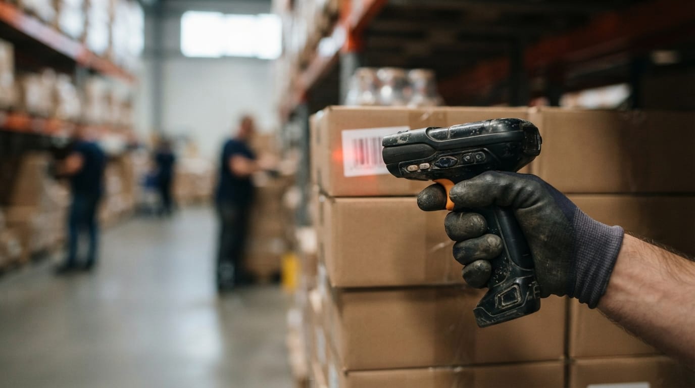Close detail from the work how to manage inventory in a warehouse supports