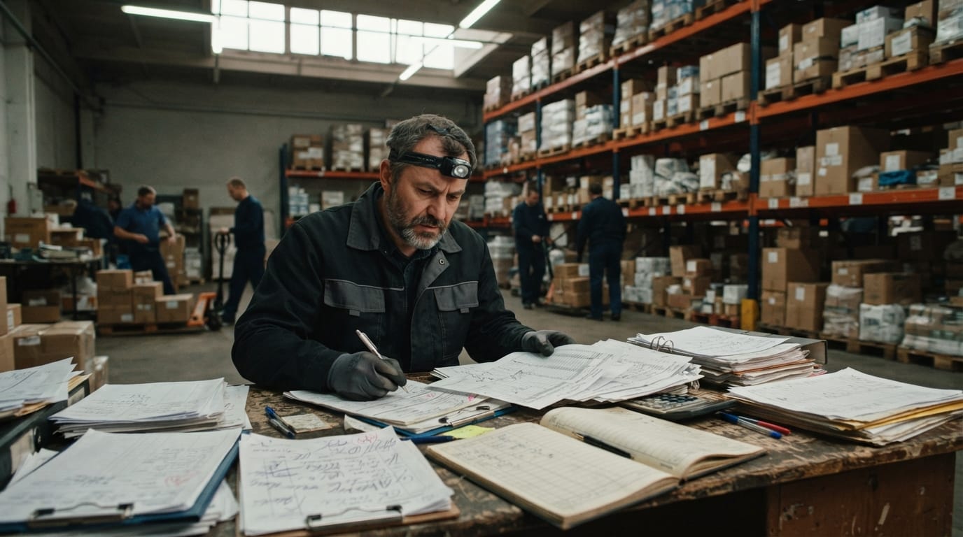 The manual process how to manage inventory in a warehouse replaces