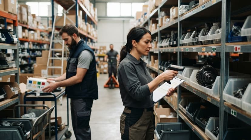 The team who would use how to manage spare parts inventory, mid-task