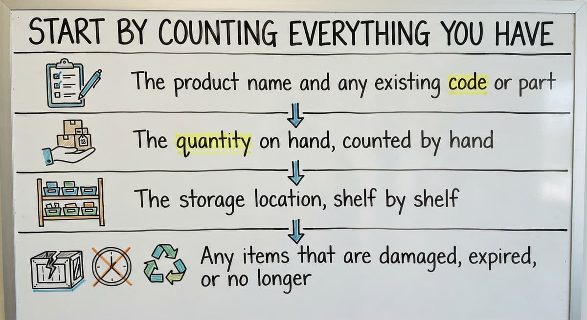 Start by Counting Everything You Have, drawn out