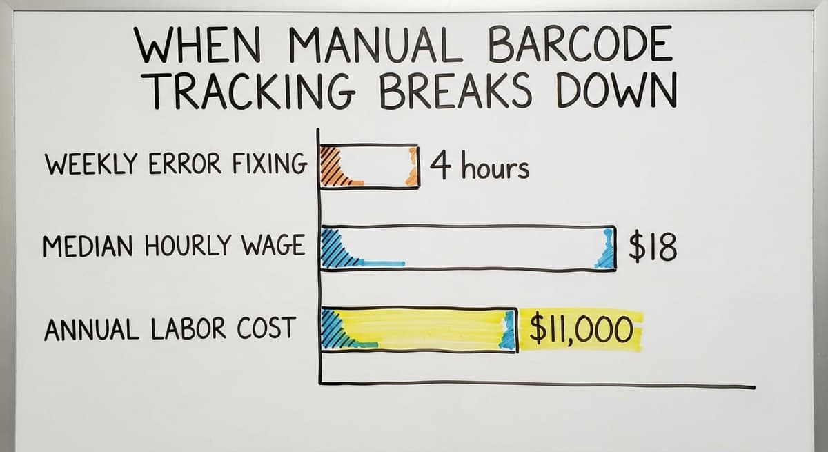When Manual Barcode Tracking Breaks Down, in figures