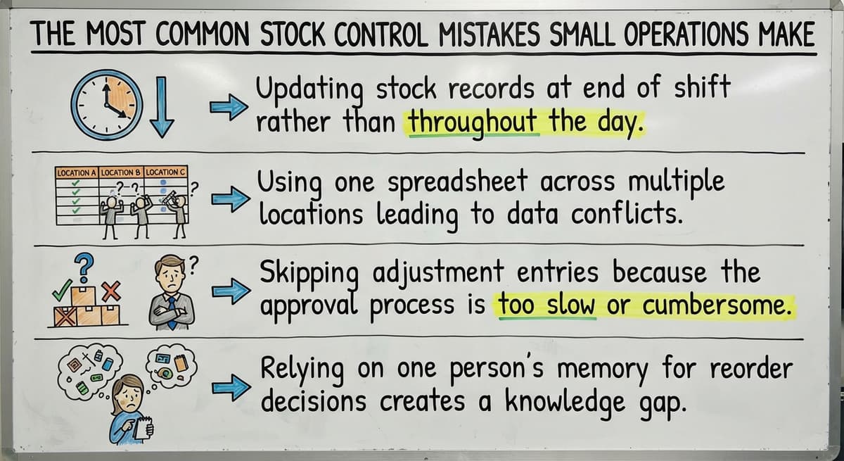 The Most Common Stock Control Mistakes Small Operations Make, drawn out