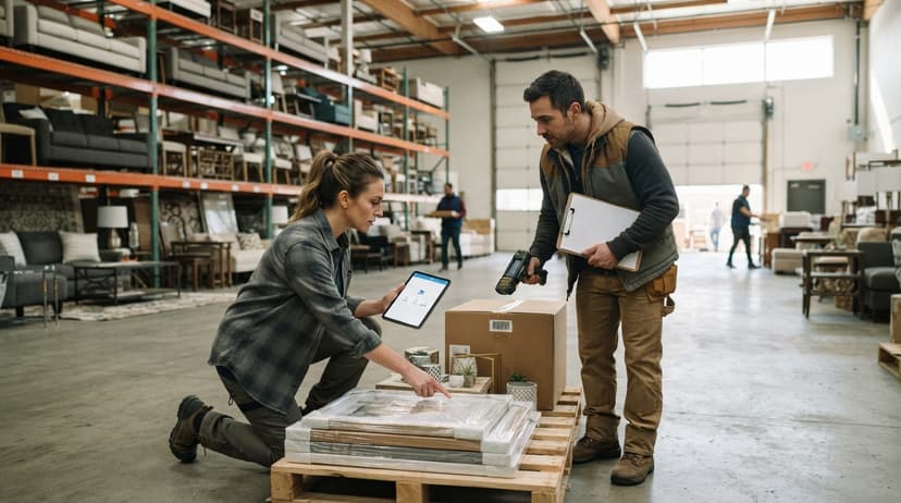 The team who would use how to track inventory for home staging, mid-task