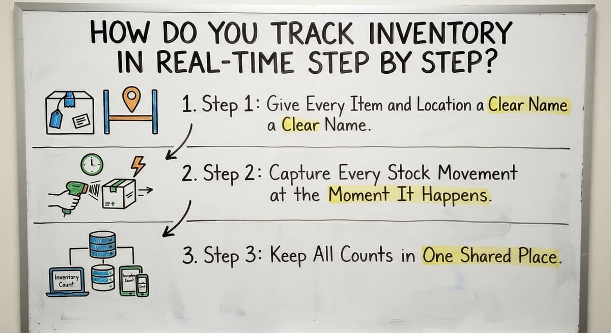 How Do You Track Inventory in Real-Time Step by Step?, drawn out