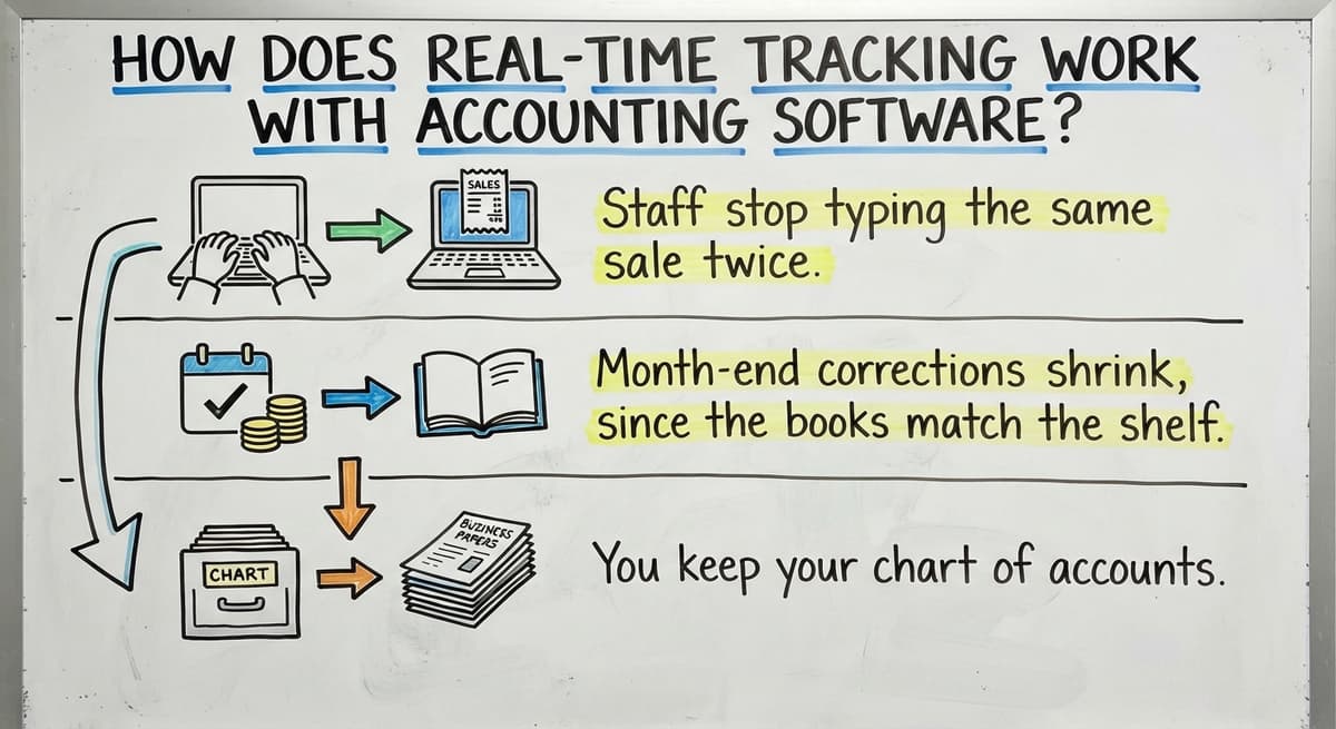 How Does Real-Time Tracking Work With Accounting Software?, drawn out