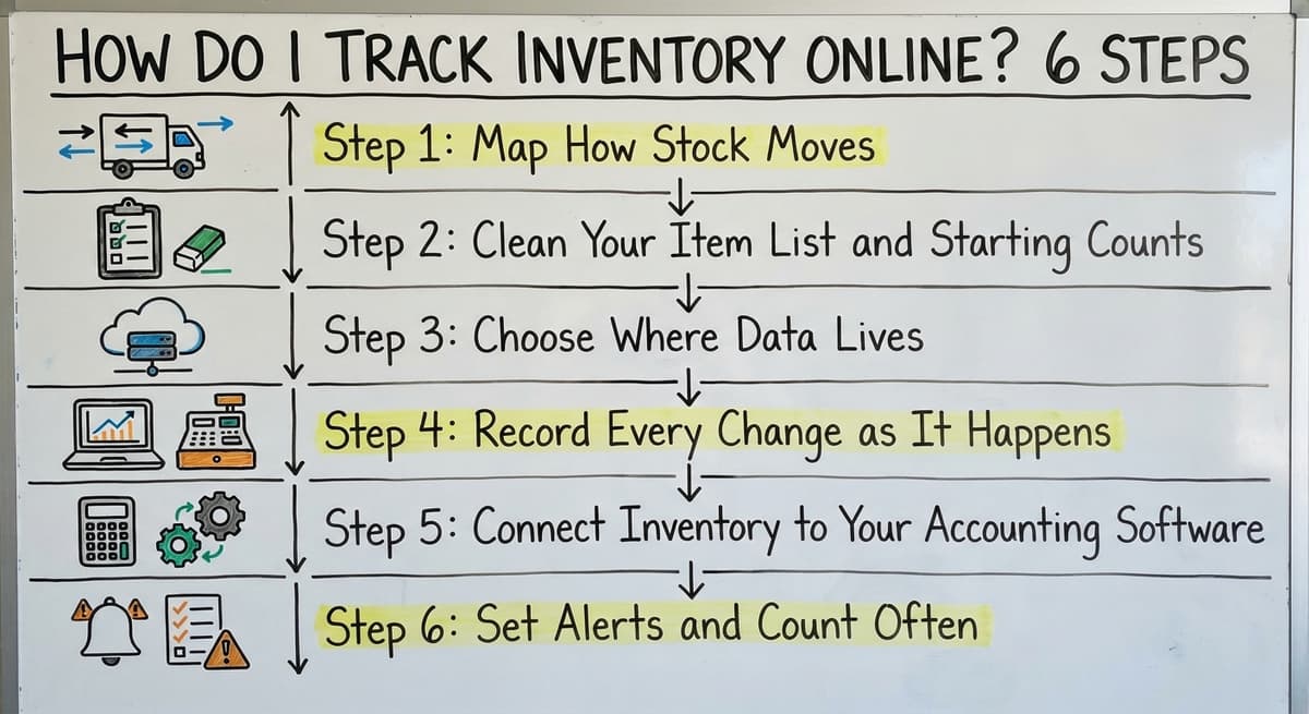 How Do I Track Inventory Online? 6 Steps, drawn out