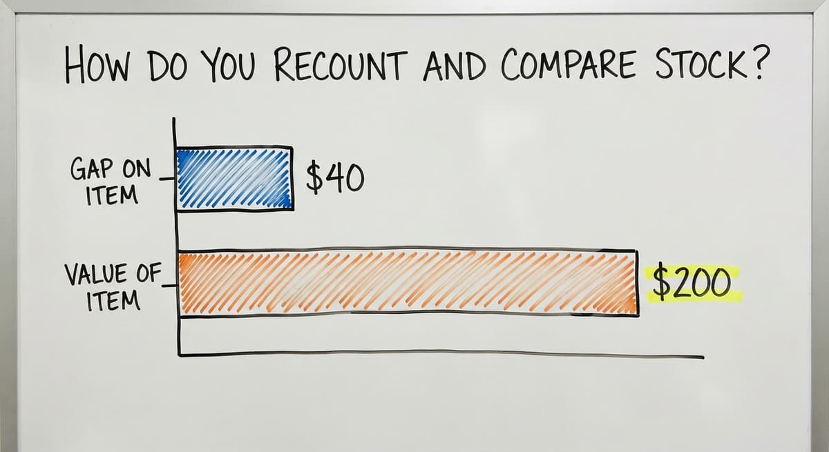 How Do You Recount and Compare Stock?, in figures
