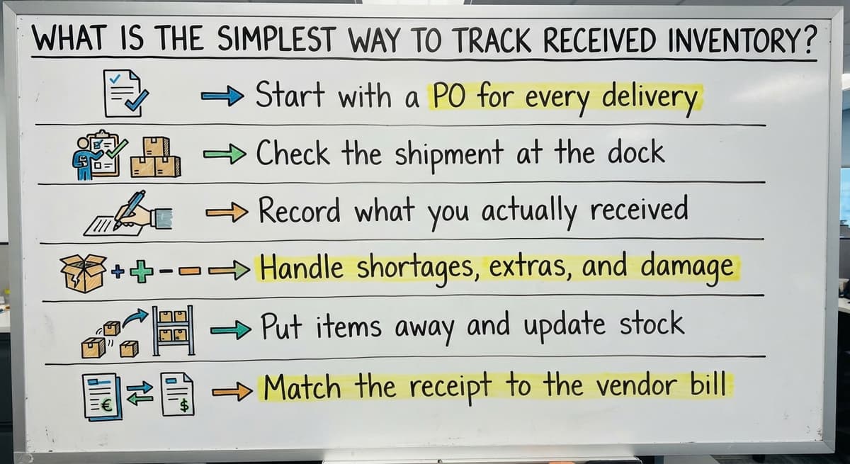 What Is the Simplest Way to Track Received Inventory?, drawn out