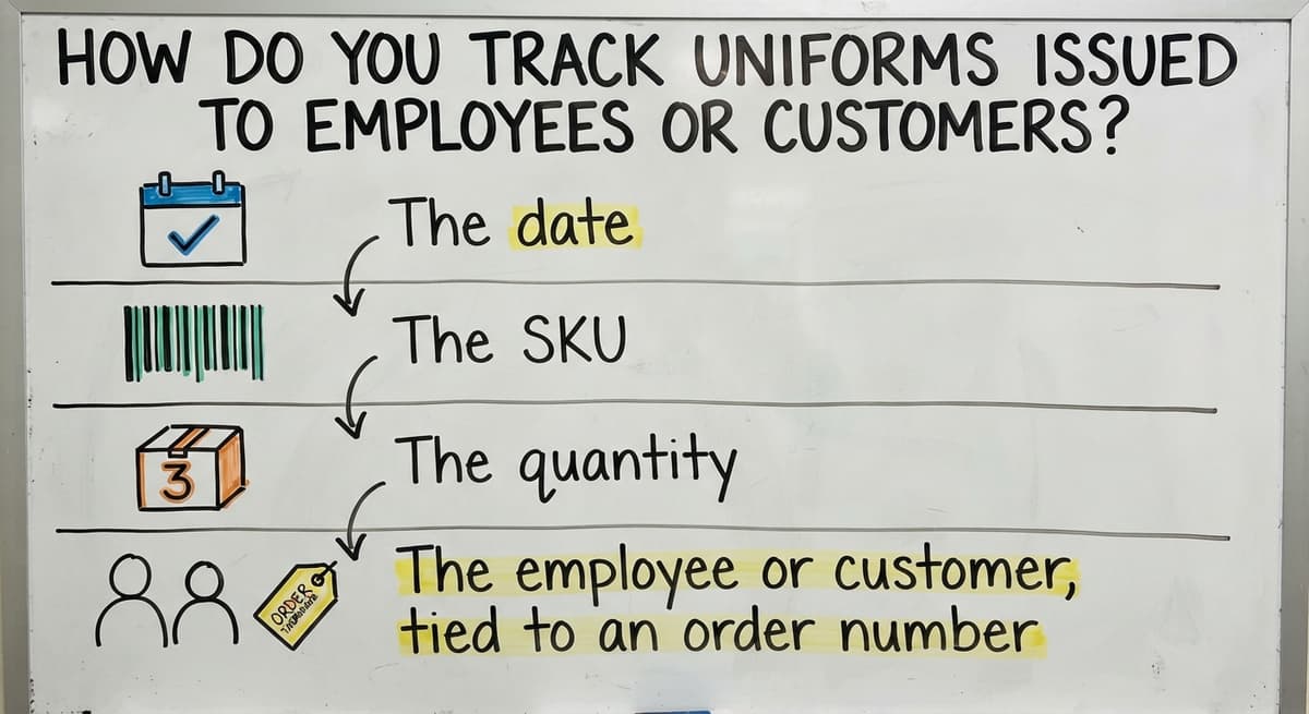 How Do You Track Uniforms Issued to Employees or Customers?, drawn out