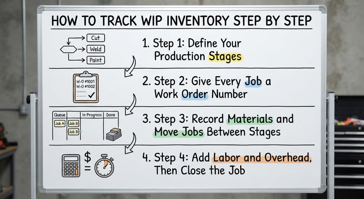 How to Track WIP Inventory Step by Step, drawn out