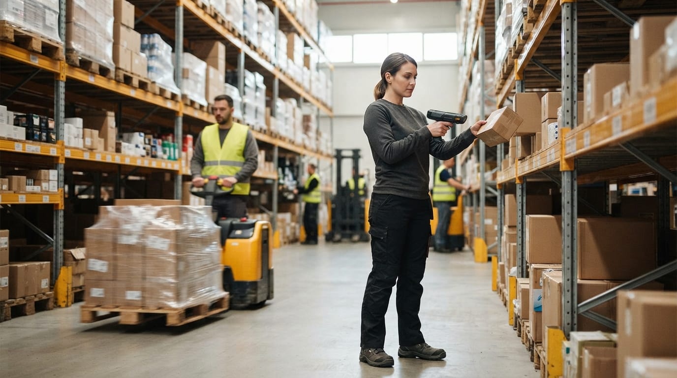 The team who would use how warehouse management system works, mid-task